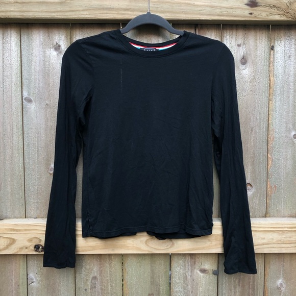 AYR Long Sleeve Snap Cuff Tee Size XS Black Shirt 100% Pima Cotton Peru - Picture 1 of 12